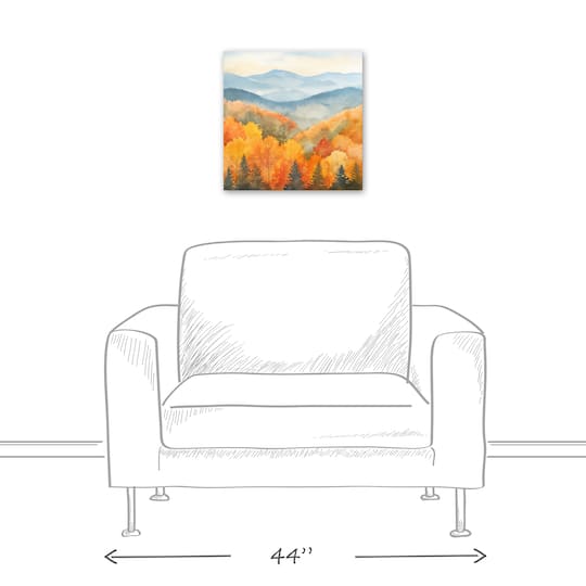 Fall Forest Landscape 16" x 16" Canvas Wall Art